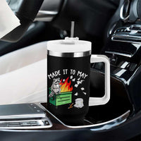 Last Day of School Tumbler With Handle Funny Raccoon Dumpster Fire Made It To May Teacher