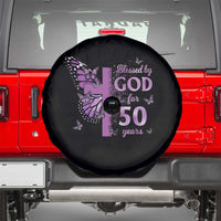 50th Birthday Gifts For Her Spare Tire Cover Blessed By God For 50 Years Christian Butterfly Cross