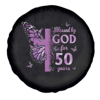 50th Birthday Gifts For Her Spare Tire Cover Blessed By God For 50 Years Christian Butterfly Cross