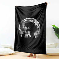 Fun Hand Boop Nose Bigfoot Cat Throw Blanket Sasquatch Full Moon