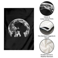Fun Hand Boop Nose Bigfoot Cat Garden Flag Sasquatch Full Moon