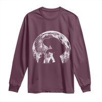 Fun Hand Boop Nose Bigfoot Cat Long Sleeve Shirt Sasquatch Full Moon
