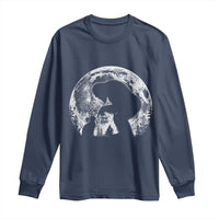 Fun Hand Boop Nose Bigfoot Cat Long Sleeve Shirt Sasquatch Full Moon