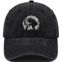 Fun Hand Boop Nose Bigfoot Cat Washed Cotton Baseball Cap Sasquatch Full Moon