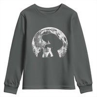 Fun Hand Boop Nose Bigfoot Cat Youth Sweatshirt Sasquatch Full Moon
