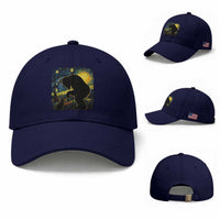 Fun Hand Boop Nose Bigfoot Cat Baseball Cap Sasquatch Starry Night Van Gogh