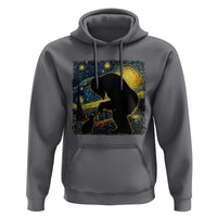 Fun Hand Boop Nose Bigfoot Cat Hoodie Sasquatch Starry Night Van Gogh