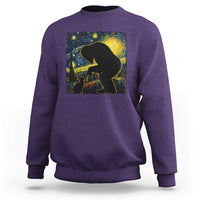Fun Hand Boop Nose Bigfoot Cat Sweatshirt Sasquatch Starry Night Van Gogh