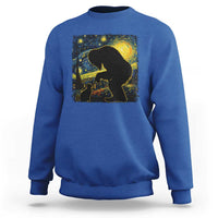 Fun Hand Boop Nose Bigfoot Cat Sweatshirt Sasquatch Starry Night Van Gogh