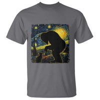 Fun Hand Boop Nose Bigfoot Cat T Shirt Sasquatch Starry Night Van Gogh
