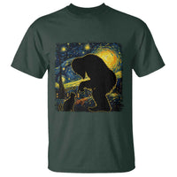 Fun Hand Boop Nose Bigfoot Cat T Shirt Sasquatch Starry Night Van Gogh