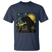 Fun Hand Boop Nose Bigfoot Cat T Shirt Sasquatch Starry Night Van Gogh