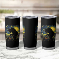 Fun Hand Boop Nose Bigfoot Cat Tumbler Cup Sasquatch Starry Night Van Gogh