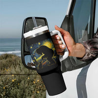 Fun Hand Boop Nose Bigfoot Cat Tumbler With Handle Sasquatch Starry Night Van Gogh