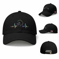 Fun Hand Boop Nose Bigfoot Cat Baseball Cap Heartbeat Sasquatch Cat Lover Animal Silhouette