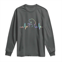 Fun Hand Boop Nose Bigfoot Cat Long Sleeve Shirt Heartbeat Sasquatch Cat Lover Animal Silhouette