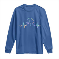 Fun Hand Boop Nose Bigfoot Cat Long Sleeve Shirt Heartbeat Sasquatch Cat Lover Animal Silhouette