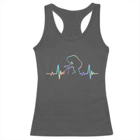 Fun Hand Boop Nose Bigfoot Cat Racerback Tank Top Heartbeat Sasquatch Cat Lover Animal Silhouette
