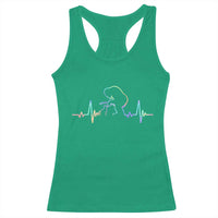 Fun Hand Boop Nose Bigfoot Cat Racerback Tank Top Heartbeat Sasquatch Cat Lover Animal Silhouette