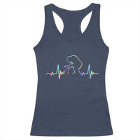 Fun Hand Boop Nose Bigfoot Cat Racerback Tank Top Heartbeat Sasquatch Cat Lover Animal Silhouette