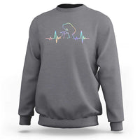 Fun Hand Boop Nose Bigfoot Cat Sweatshirt Heartbeat Sasquatch Cat Lover Animal Silhouette