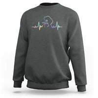 Fun Hand Boop Nose Bigfoot Cat Sweatshirt Heartbeat Sasquatch Cat Lover Animal Silhouette