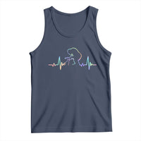 Fun Hand Boop Nose Bigfoot Cat Tank Top Heartbeat Sasquatch Cat Lover Animal Silhouette