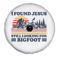 Retro I Found Jesus Still Looking Bigfoot Spare Tire Cover Funny Sasquatch Bigfoot Believer Christian Humor