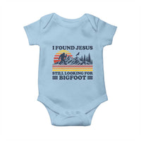 Retro I Found Jesus Still Looking Bigfoot Baby Onesie Funny Sasquatch Bigfoot Believer Christian Humor