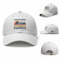 Retro I Found Jesus Still Looking Bigfoot Baseball Cap Funny Sasquatch Bigfoot Believer Christian Humor