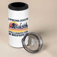 Retro I Found Jesus Still Looking Bigfoot 4 in 1 Can Cooler Tumbler Funny Sasquatch Bigfoot Believer Christian Humor