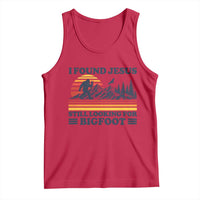 Retro I Found Jesus Still Looking Bigfoot Tank Top Funny Sasquatch Bigfoot Believer Christian Humor