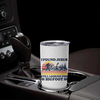 Retro I Found Jesus Still Looking Bigfoot Tumbler Cup Funny Sasquatch Bigfoot Believer Christian Humor