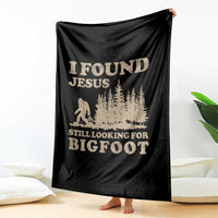 Retro I Found Jesus Still Looking Bigfoot Throw Blanket Vintage Sasquatch Believer Funny Christian Humor