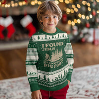 Retro I Found Jesus Still Looking Bigfoot Ugly Christmas Sweater Vintage Sasquatch Believer Funny Christian Humor
