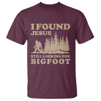 Retro I Found Jesus Still Looking Bigfoot T Shirt Vintage Sasquatch Believer Funny Christian Humor