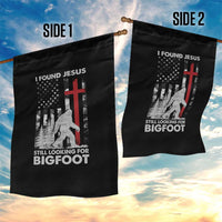 Retro I Found Jesus Still Looking For Bigfoot Garden Flag Camouflage US American Flag Camo