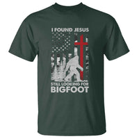 Retro I Found Jesus Still Looking For Bigfoot T Shirt Camouflage US American Flag Camo