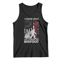Retro I Found Jesus Still Looking For Bigfoot Tank Top Camouflage US American Flag Camo