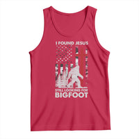 Retro I Found Jesus Still Looking For Bigfoot Tank Top Camouflage US American Flag Camo