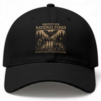 Funny Mothman Protect Our National Parks Baseball Cap Ghost Wendigo Skull Cryptid Weirdcore Folk Horror