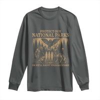 Funny Mothman Protect Our National Parks Long Sleeve Shirt Ghost Wendigo Skull Cryptid Weirdcore Folk Horror