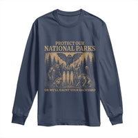 Funny Mothman Protect Our National Parks Long Sleeve Shirt Ghost Wendigo Skull Cryptid Weirdcore Folk Horror