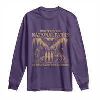 Funny Mothman Protect Our National Parks Long Sleeve Shirt Ghost Wendigo Skull Cryptid Weirdcore Folk Horror