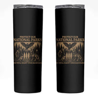 Funny Mothman Protect Our National Parks Skinny Tumbler Ghost Wendigo Skull Cryptid Weirdcore Folk Horror