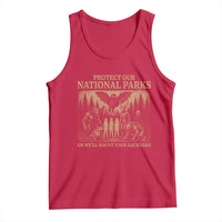 Funny Mothman Protect Our National Parks Tank Top Ghost Wendigo Skull Cryptid Weirdcore Folk Horror