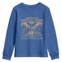 Funny Mothman Protect Our National Parks Youth Sweatshirt Ghost Wendigo Skull Cryptid Weirdcore Folk Horror