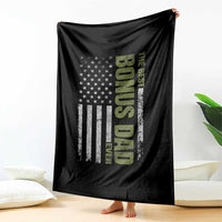 Bonus Dad Throw Blanket American Flag Best Bonus Dad Ever Fathers Day