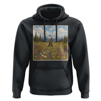 Retro Bigfoot Wildflower Hoodie Vintage Sasquatch Funny Cryptid