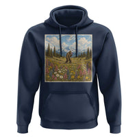 Retro Bigfoot Wildflower Hoodie Vintage Sasquatch Funny Cryptid